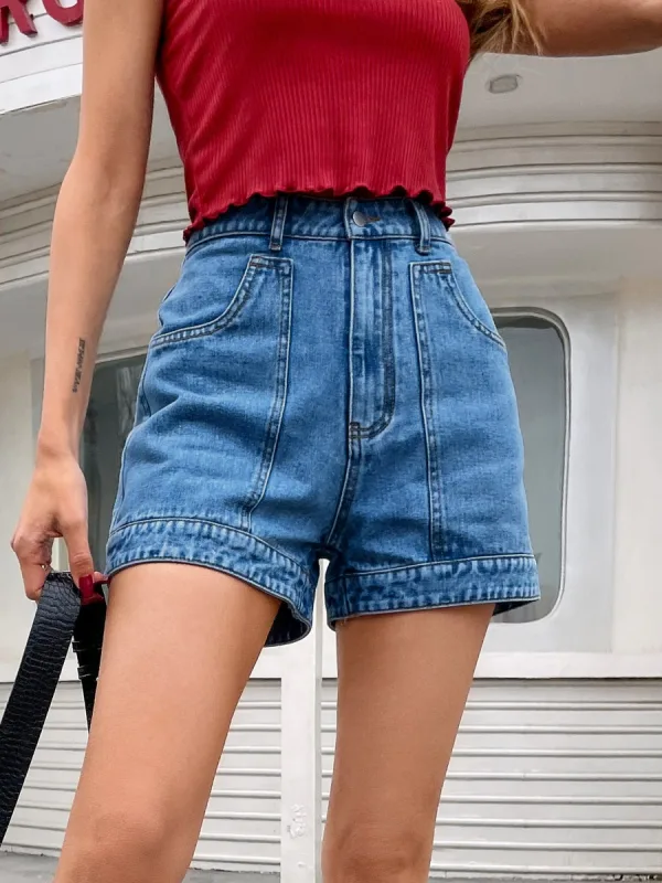 Sexy Été Vêtement de rue Denim Femme Shorts 2021
