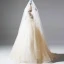 Romantic A-Line / Princess Champagne Tulle Wedding Dresses 2017 Appliques Lace Flower Backless Court Train Sleeveless