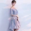 Glitter Argenté Robe De Cocktail 2017 De l'épaule Volants Asymétrique Robe De Ceremonie