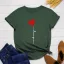 Schön Sommer Schwarz Freizeit Herzförmig Ballon Drucken T-Shirts 2021 Baumwolle Rundhalsausschnitt Kurze Ärmel Lose Damen Oberteile
