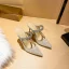 Sexy Silver Cocktail Party Evening Party Rhinestone Sequins Womens Sandals 2021 Leather Tulle 10 cm Stiletto Heels Pointed Toe Womens Shoes High Heels