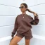 Comfortable Fall Winter Casual Mint Green Letter Graphic Sweatshirts Shorts 2021 Scoop Neck Long Sleeve Women's Tops