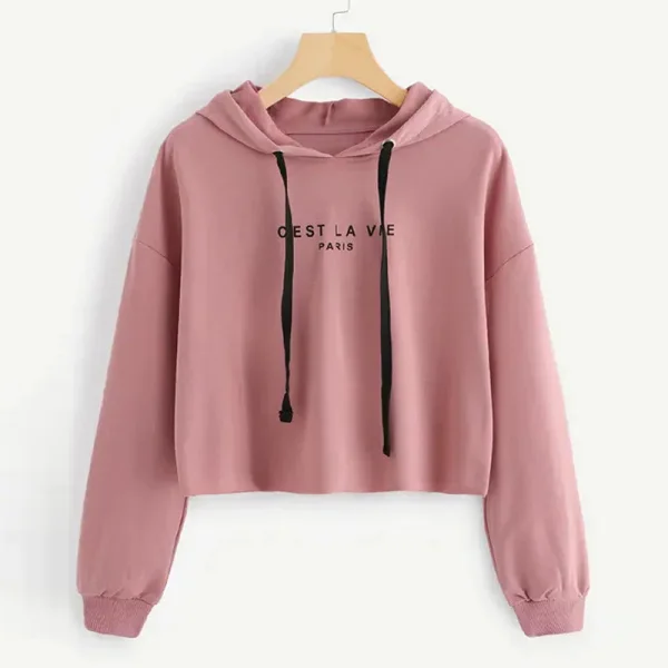 Comfortable Casual Fall Winter Regular Letter Graphic White Hooded Sweatshirts 2021 Cotton Long Sleeve Women's Tops