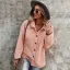 Comfortable Fall Winter Street Wear Beige Suede Regular Blouses 2021 Lapel  Long Sleeve Women's Tops