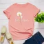 Casual Summer Black Daisy Tops Printing T-Shirts 2021 Cotton Loose Scoop Neck Short Sleeve Women's Tops T-shirt
