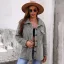 Fashion Fall Winter Suede Blushing Pink Street Wear Coats & Jackets Sweaters 2021 Buttons Lapel  Long Sleeve Regular Women's Tops