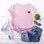 Summer Casual White Heart-shaped Printing Loose T-Shirts 2021 Cotton Scoop Neck Short Sleeve Women's Tops T-shirt