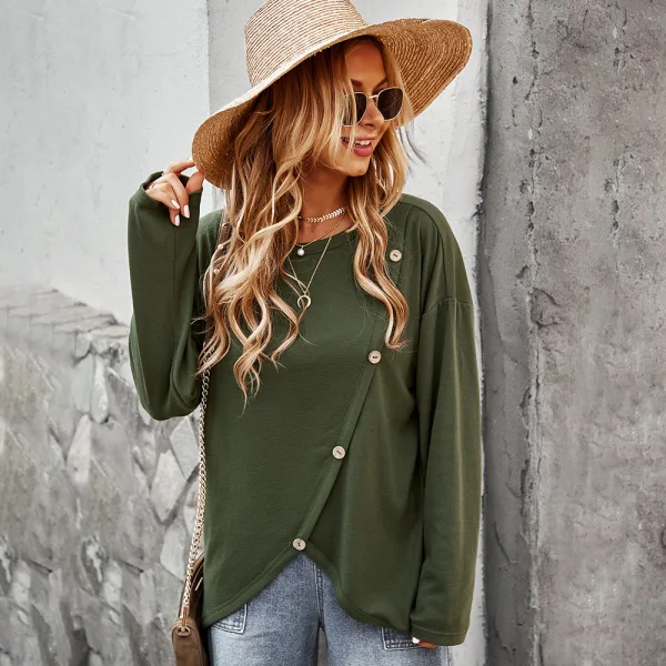 Modest / Simple Casual Beige Knitting Loose Coats & Jackets 2021 Scoop Neck Buttons Long Sleeve Women Tops