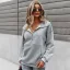 Fashion Fall Winter Solid Color Army Green Casual Lapel  Sweatshirts 2021 Long Sleeve Loose Women Tops
