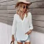 Fashion Spring Summer Blushing Pink Resort Wear Blouses 2021 V-Neck Long Sleeve Loose Women Tops