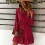 Chic / Beautiful Fall Winter Casual Dark Green Regular Women Dresses 2021 V-Neck Long Sleeve