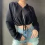 Fashion Fall Winter Street Wear White Solid Color Hooded Sweatshirts 2021 V-Neck Long Sleeve Loose Women Tops