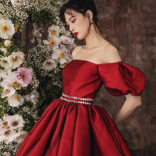 パーティードレス Rhinestone Embellished Burgundy Ombre Party Dress to Impress パーティードレス Rhinestone Embellished Burgundy Ombre Party