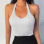 Summer Purple Knitting Tight  Sweatshirts Tank 2021 Halter Sleeveless Backless Women's Tops
