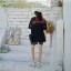 Chinese style Summer Black Loose Casual Cartoon Printing T-Shirts 2021 Cotton Scoop Neck Short Sleeve Women's Tops T-shirt
