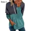 Comfortabel Grijs Toevallig Vallen Winter Lapwerk Capuchon Los Sweatshirts 2021 Katoen Lange Mouwen Dames Topjes