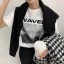 Été Blanche Impression Ample T-Shirts 2021 Encolure Dégagée Coton Hauts pour Femmes