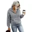 Fashion Fall Winter Ocean Blue Street Wear Plush Hooded Sweatshirts 2021 Long Sleeve Loose Women Tops