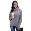 Comfortable Fall Winter Royal Blue Street Wear Knitting Loose Sweaters 2021 High Neck Long Sleeve Women Tops