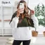 Fashion Fall Winter Street Wear Grey Plush Sweatshirts 2021 Loose V-Neck Long Sleeve Women Tops