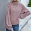 Comfortable Casual Fall Winter Brown Knitting Sweaters 2021 High Neck Long Sleeve Loose Women Tops