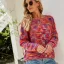 Fancy Fall Winter Street Wear Resort Wear Multi-Colors Knitting Sweaters 2021 Scoop Neck Loose Long Sleeve Women Tops