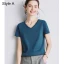 Modest / Simple Summer Casual OL White Regular T-Shirts 2021 Cotton V-Neck Short Sleeve Women's Tops T-shirt