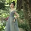 Charming Sage Green Prom Dresses 2021 A-Line / Princess Off-The-Shoulder Beading Sleeveless Backless Floor-Length / Long Formal Dresses