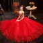 Scintillantes Rouge Glitter Perlage Paillettes Robe De Bal 2021 Princesse De l'épaule Sans Manches Dos Nu Longue Robe De Ceremonie