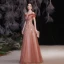 Charmant Watermelon Rouge Robe De Bal 2021 Princesse De l'épaule Perlage Paillettes Manches Courtes Dos Nu Longue Robe De Ceremonie