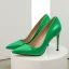 Mode Grün Strassenmode Leder Pumps 2021 Lackleder 10 cm Stilettos Spitzschuh Pumps