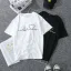 Désinvolte Été Ample Noire Forme de coeur T-Shirts 2021 Coton Encolure Dégagée Manches Courtes Hauts pour Femmes T-shirt