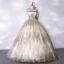 Sparkly Champagne Beading Sequins Prom Dresses Prom Dresses 2021 Ball Gown Scoop Neck Sleeveless Backless Floor-Length / Long Formal Dresses