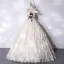 Élégant Champagne En Dentelle Fleur Gland Robe De Bal 2021 Princesse Satin De l'épaule Manches Courtes Dos Nu Longue Robe De Ceremonie