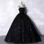 Chic / Belle Noire Perlage Paillettes Robe De Bal 2021 Robe Boule Bretelles Spaghetti Sans Manches Dos Nu Longue Robe De Ceremonie