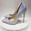 Unusual Silver Laser Cocktail Party Evening Party Pumps 2021 Leather 12 cm Stiletto Heels High Heels 12 cm Heels Pointed Toe Pumps