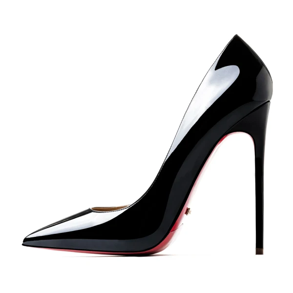 Schöne Rot Strassenmode Lackleder Pumps 2021 12 cm Stilettos Spitzschuh Pumps Hochhackige