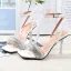 Sexy White Cocktail Party Evening Party Womens Sandals 2021 Ankle Strap Rhinestone 9 cm Open / Peep Toe Stiletto Heels Sandals High Heels