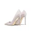 Mode Aprikos / Beige Afton Bal Satin Pumps 2021 Prickig 10 cm Stilettklackar Spetsiga Pumps Högklackade