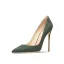 Modest / Simple Dark Green Office OL Suede Pumps 2021 Leather 10 cm Stiletto Heels Pointed Toe Pumps High Heels