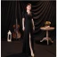 Sexy Black Split Front Evening Dresses 2021 Trumpet / Mermaid V-Neck Satin Short Sleeve Evening Party Floor-Length / Long Formal Dresses