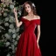 Chic / Belle Bordeaux Robe De Bal 2021 Princesse De l'épaule Manches Courtes Dos Nu Longue Promo Robe De Ceremonie