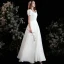 Chic / Beautiful Ivory Satin Prom Dresses 2021 A-Line / Princess Square Neckline Short Sleeve Backless Floor-Length / Long Prom Formal Dresses