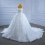 High End Weiß Glanz Perlenstickerei Pailletten Brautkleider / Hochzeitskleider 2021 Ballkleid Eckiger Ausschnitt Ärmellos Rückenfreies Kathedrale Schleppe Hochzeit