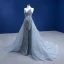 Sexy Gris Robe De Soirée 2021 Trompette / Sirène Bustier Perlage Perle Paillettes Gland Sans Manches Dos Nu Fendue devant Tribunal Train Soirée Robe De Ceremonie