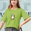 Chic / Beautiful Summer Casual Cartoon Printing Loose T-Shirts 2021 Cotton Scoop Neck Short Sleeve Women's Tops T-shirt
