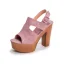 Fashion Black Street Wear Suede Womens Sandals 2021 12 cm Thick Heels Open / Peep Toe Sandals