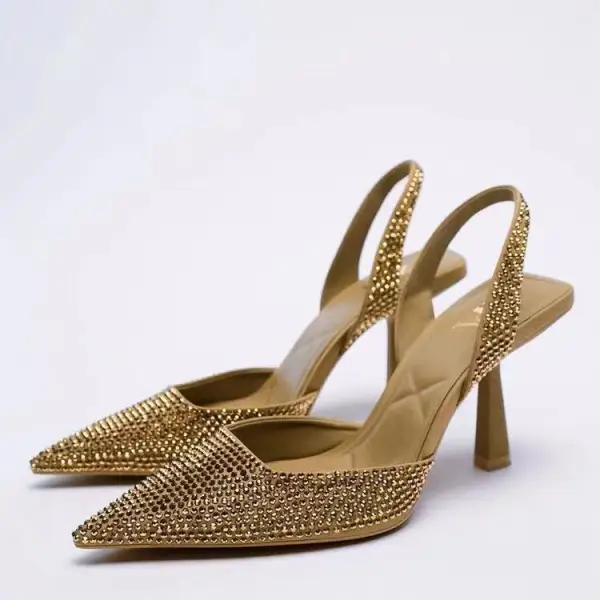 Charming Royal Blue Evening Party Rhinestone Womens Shoes 2021 6 cm Stiletto Heels Pointed Toe High Heels