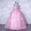 Schöne Pink Ballkleider 2021 Ballkleid Spaghettiträger Ärmellos Rückenfreies Schleife Lange Ball Festliche Kleider