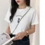 Fashion Summer Street Wear Cotton Cartoon Printing Black T-Shirts 2021 Loose Scoop Neck Short Sleeve Women's Tops T-shirt